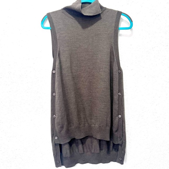 The Limited merino blend Sleeveless Cowl Neck Sweater - Charcoal Large - Picture 4 of 7